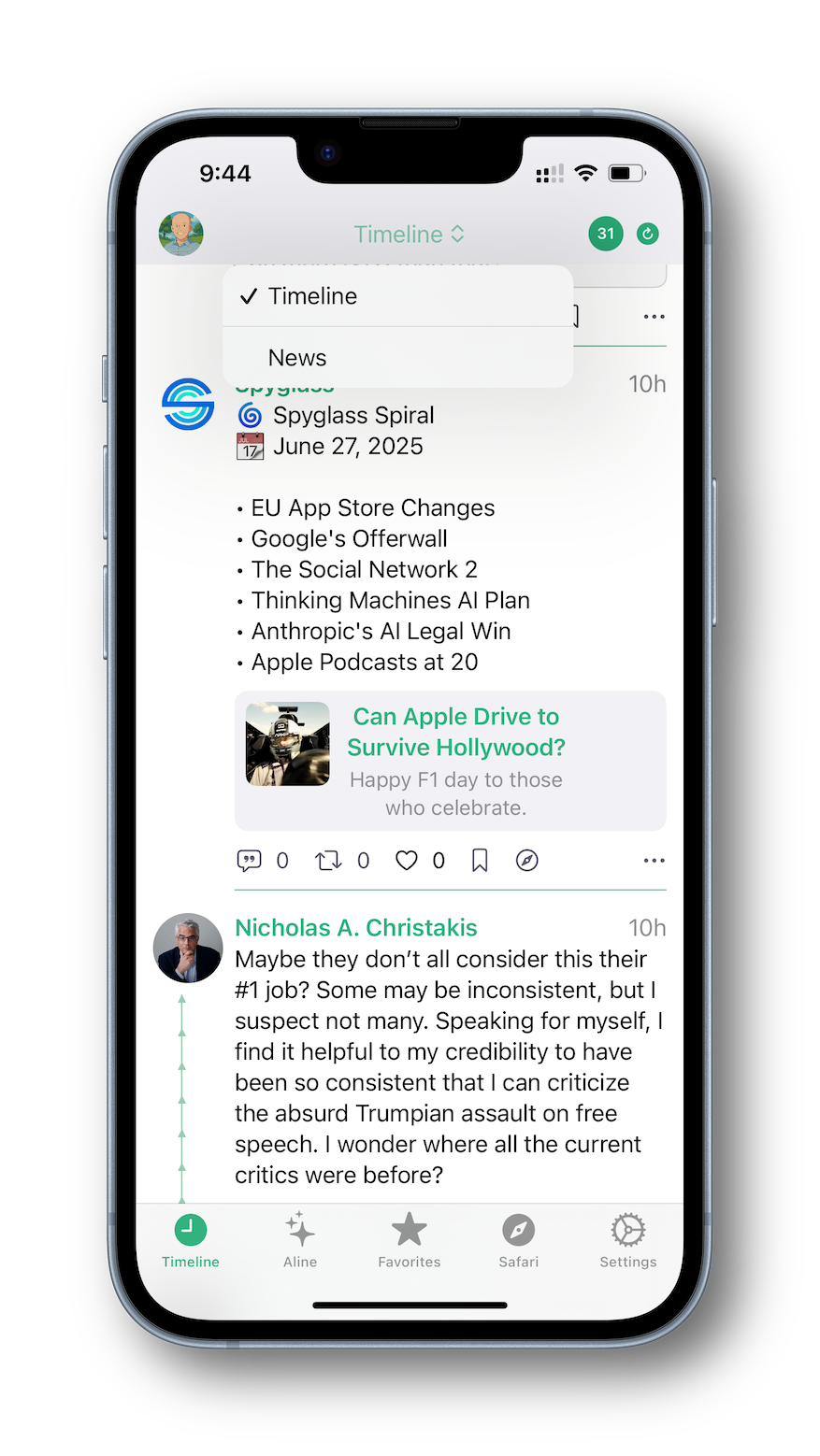 Timeline View - Lists